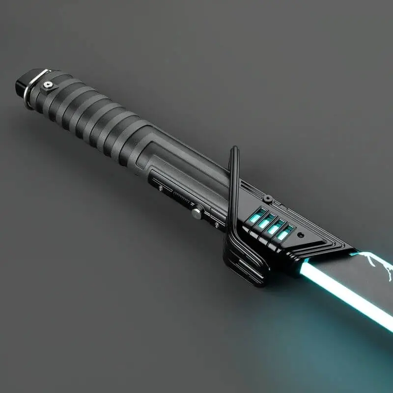 A sword with an electronic blade attached to it.
